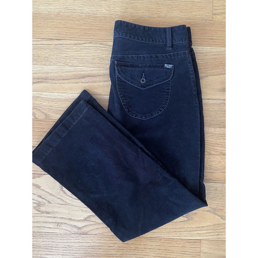 Polo Jeans Ralph Lauren Womens Size 12x30 Black Corduroy Wendy Boot Cut Y2K 90's
